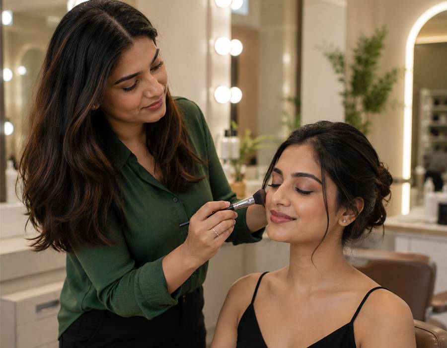 Stylist learning hair techniques