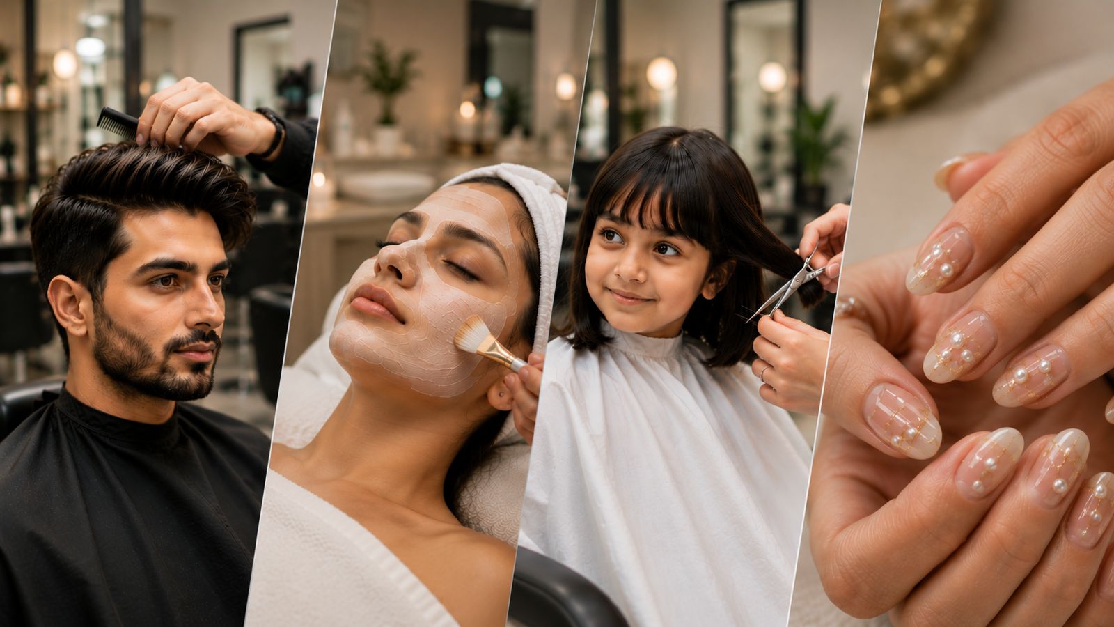 Woman applying products